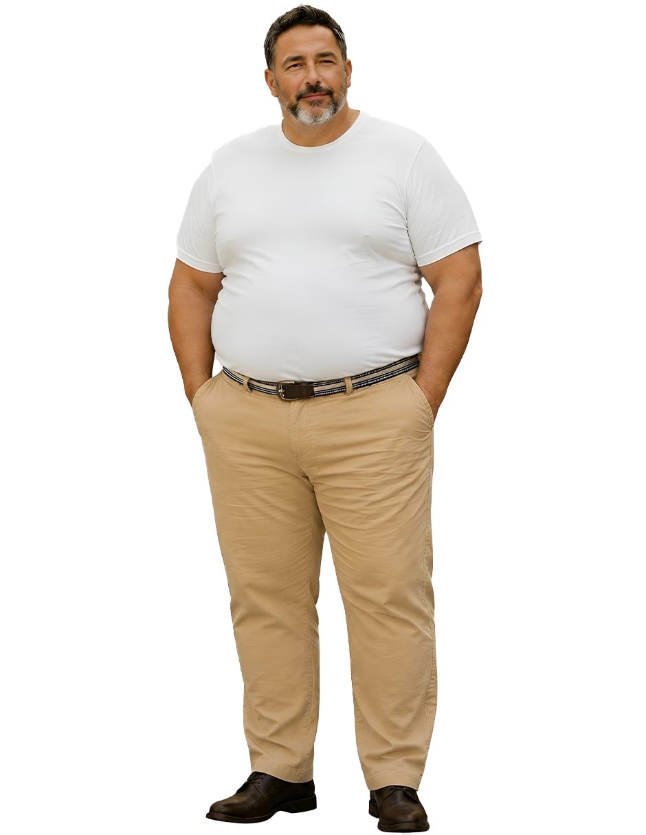 Pantalón casual chino recto de algodón para hombre 2